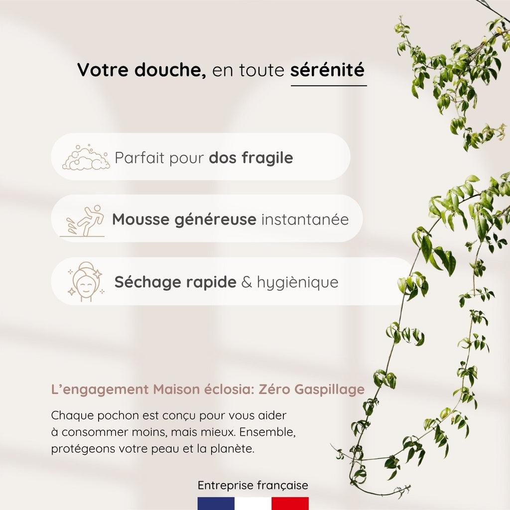 Pochon de douche  anti-glisse🫧